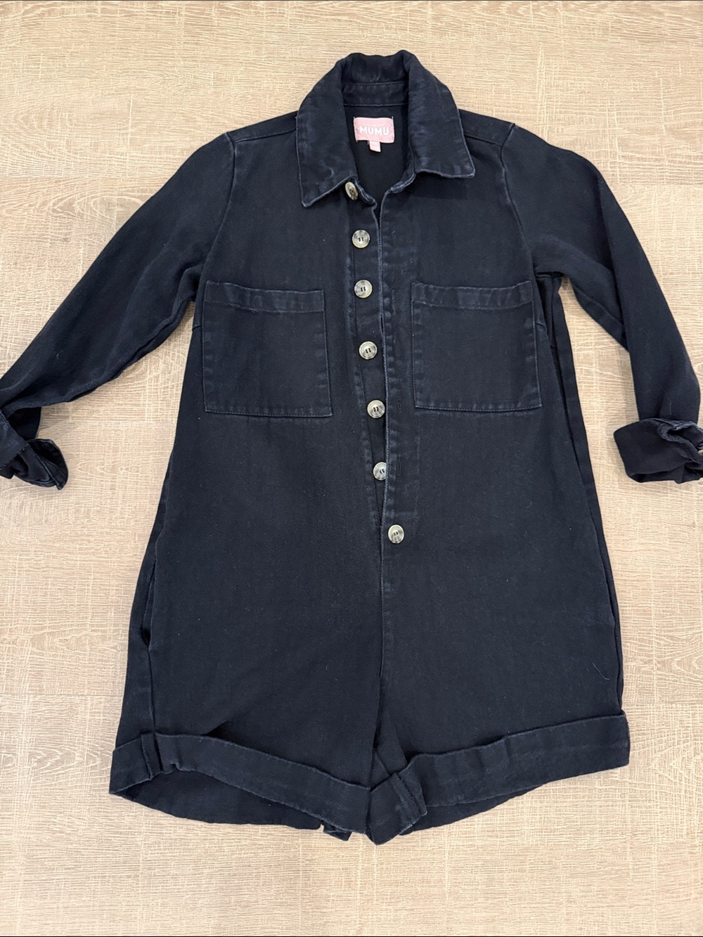 Show Me Your MuMu Black Button-Front Romper